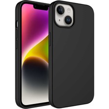 Prolysus iPhone 14 - Uyumlu Sıvı Teknolojili Silinebilir Sert Zore Kivi Kapak-Siyah