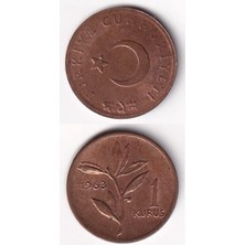 Benim Koleksiyonum 1 Kuruş (1963) Bronz Çil Eski Madeni Para