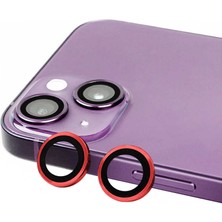 Prolysus iPhone 14 Uyumlu Zore Cl-07 Kamera Lens Koruyucu-Kırmızı