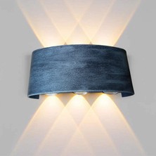 Full Reyon Elektrikle Çalışır, Gümüş Eskitme 6 Watt Günışığı Ledli  Dekoratif Işık Süzmeli Iç ve Dış Mekan LED Aplik, LED Armatür