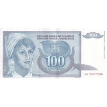 Benim Koleksiyonum Yugoslavya, 100 Dinar (1992) P#112 Çt/ççt