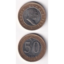 Benim Koleksiyonum 50 Yeni Kuruş (2008) Çil Eski Madeni Para