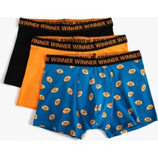 Koton 3'lü Boxer Seti Hentbol Baskılı Sloganlı Çok Renkli