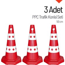 İleri Trafik 3 Adet Ppc Trafik Konisi 50 cm Trafik Dubası Seti