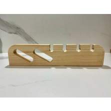 Ceren Wooden Ahşap Duvara Yapıştırılabilir Diş Fırçalık Diş Macunluk Diş Macunu Rafı Standı