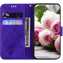 MY Boutique1 Oppo RENO11 F Kickstand Flip Pu Deri Kapak Kabartma Gül Çiçekler Için Kılıf (Yurt Dışından)