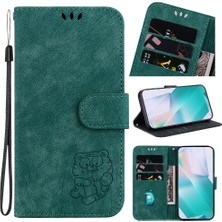 MY Boutique1 Oppo RENO11 F Için Kılıf Cüzdan Kılıf Flip Folio Kabartmalı Sevimli Kaplan Kartı (Yurt Dışından)