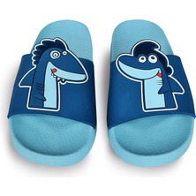 Denokids Erkek Çocuk Terlik Shark Desenli Mavi Renkli Yaz İçin Hafif ve Konforlu