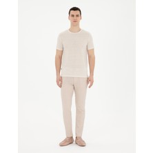 Pierre Cardin Erkek Bej Slim Fit Keten Karışımlı Kanvas Pantolon 50284261-VR011