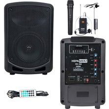 Hepa Merz HS-300EX Taşınabilir Şarjlı Ses Sistemi Çift Mikrofonlu Bluetooth Usb 6.5 İNÇ 300W