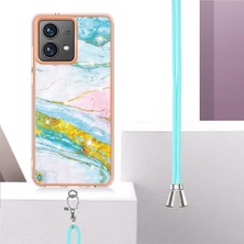 BDT Market Motorola Moto G84 Crossbody Mermer Telefon Kılıfı (Yurt Dışından)