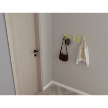 3 Boyutlu Hepsi Modern Duvar Kanca Askılık - 5 Adet Sarı Askılık - Model 103