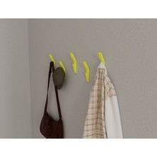 3 Boyutlu Hepsi Modern Duvar Kanca Askılık - 5 Adet Sarı Askılık - Model 103