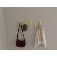 3 Boyutlu Hepsi Modern Duvar Kanca Askılık - 5 Adet Sarı Askılık - Model 103