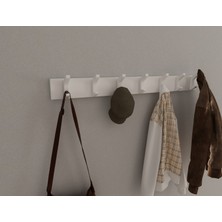 3 Boyutlu Hepsi Modern Duvar Kanca Askılık - 7 Adet Beyaz Askılık - 80 cm Beyaz Mdflam - Model 102