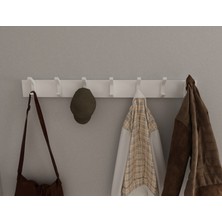 3 Boyutlu Hepsi Modern Duvar Kanca Askılık - 7 Adet Beyaz Askılık - 80 cm Beyaz Mdflam - Model 102