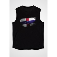 Darkhane Hollanda Antilleri - Netherlands Antilles Siyah Unisex Kolsuz Tişört Kesik Kol T-Shirt