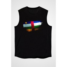 Darkhane Orta Afrika Cumhuriyeti - Central African Republic Siyah Unisex Kolsuz  Kesik Kol T-Shirt
