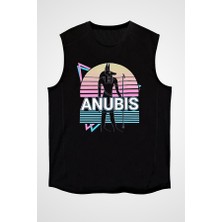 Darkhane Anubis Siyah Unisex Kolsuz  Kesik Kol T-Shirt