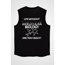 Darkhane Moleküler Biyoloi Siyah Unisex Kolsuz Tişört Kesik Kol T-Shirt