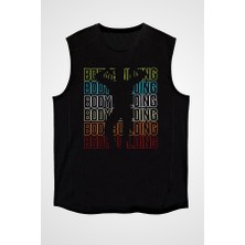 Darkhane Body Building Siyah Unisex Kolsuz  Kesik Kol T-Shirt