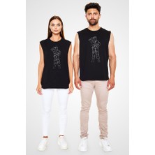 Darkhane Asker Siyah Unisex Kolsuz Tişört Kesik Kol T-Shirt