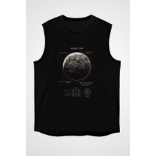Darkhane Merkür Fiziksel Özellikleri Siyah Unisex Kolsuz Tişört Kesik Kol T-Shirt