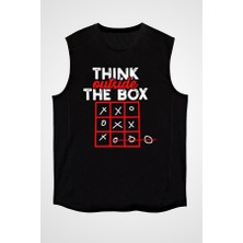 Darkhane Think Outside Box Siyah Unisex Kolsuz Tişört Kesik Kol T-Shirt