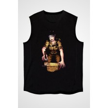 Darkhane Arkeolog Siyah Unisex Kolsuz Tişört Kesik Kol T-Shirt