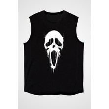 Darkhane Scream Maske Siyah Unisex Kolsuz Tişört Kesik Kol T-Shirt
