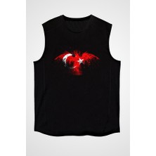 Darkhane Türkiye Siyah Unisex Kolsuz Tişört Kesik Kol T-Shirt