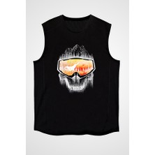 Darkhane Snowboarding Siyah Unisex Kolsuz Tişört Kesik Kol T-Shirt