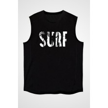 Darkhane Sörf - Surfing Siyah Unisex Kolsuz Tişört Kesik Kol T-Shirt