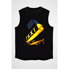 Darkhane Taksici Siyah Unisex Kolsuz Tişört Kesik Kol T-Shirt