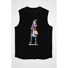 Darkhane Kış Tarzı Fashion Siyah Unisex Kolsuz Tişört Kesik Kol T-Shirt