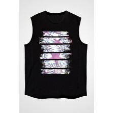 Darkhane Deniz Incisi Su Balonu Siyah Unisex Kolsuz Tişört Kesik Kol T-Shirt