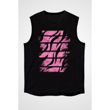 Darkhane Kaplan Siyah Unisex Kolsuz Tişört Kesik Kol T-Shirt