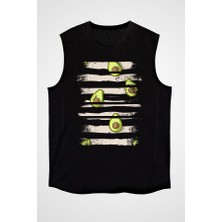 Darkhane Avokado Siyah Unisex Kolsuz Tişört Kesik Kol T-Shirt