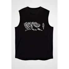 Darkhane Arkeoloji Siyah Unisex Kolsuz Tişört Kesik Kol T-Shirt