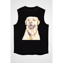 Darkhane Şampiyon Labrador Siyah Unisex Kolsuz Tişört Kesik Kol T-Shirt