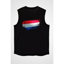 Darkhane Lüksemburg - Luxembourg Siyah Unisex Kolsuz Tişört Kesik Kol T-Shirt