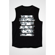 Darkhane Sevimli Köpek Patisi Siyah Unisex Kolsuz Tişört Kesik Kol T-Shirt