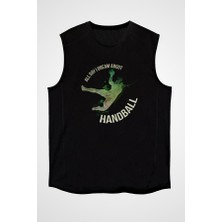 Darkhane Handball Siyah Unisex Kolsuz Tişört Kesik Kol T-Shirt