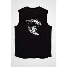 Darkhane Sörf - Surfing Siyah Unisex Kolsuz Tişört Kesik Kol T-Shirt