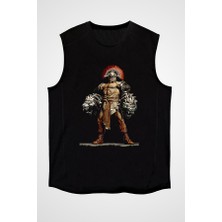 Darkhane Herkül Siyah Unisex Kolsuz Tişört Kesik Kol T-Shirt