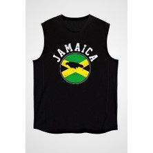 Darkhane Jamaika Siyah Unisex Kolsuz Tişört Kesik Kol T-Shirt