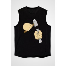 Darkhane Heykeltıraş Siyah Unisex Kolsuz Tişört Kesik Kol T-Shirt