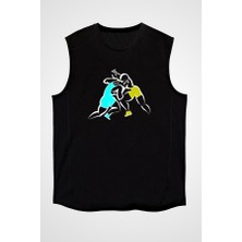 Darkhane Güreş Siyah Unisex Kolsuz Tişört Kesik Kol T-Shirt
