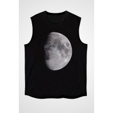 Darkhane Merkür Siyah Unisex Kolsuz Tişört Kesik Kol T-Shirt