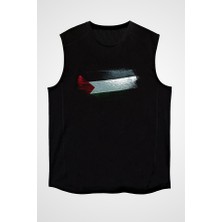 Darkhane Filistin - Palestine Siyah Unisex Kolsuz Tişört Kesik Kol T-Shirt